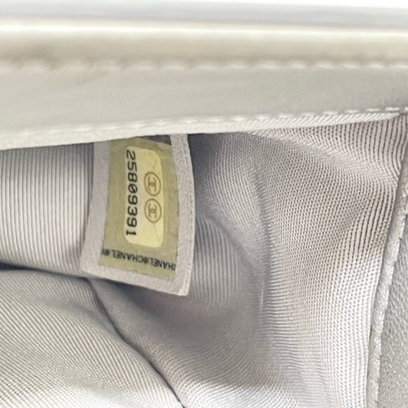 ***SOLD*** Chanel Boy Flap Bag Quilted Holographic PVC Small Blue & Silver - Picture 10 of 14